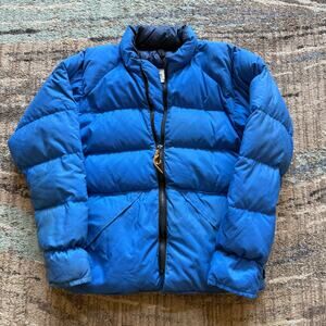 Men's Vintage 70's Marmot Mountain Works Blue Goose Down Puffer Jacket Sz Small